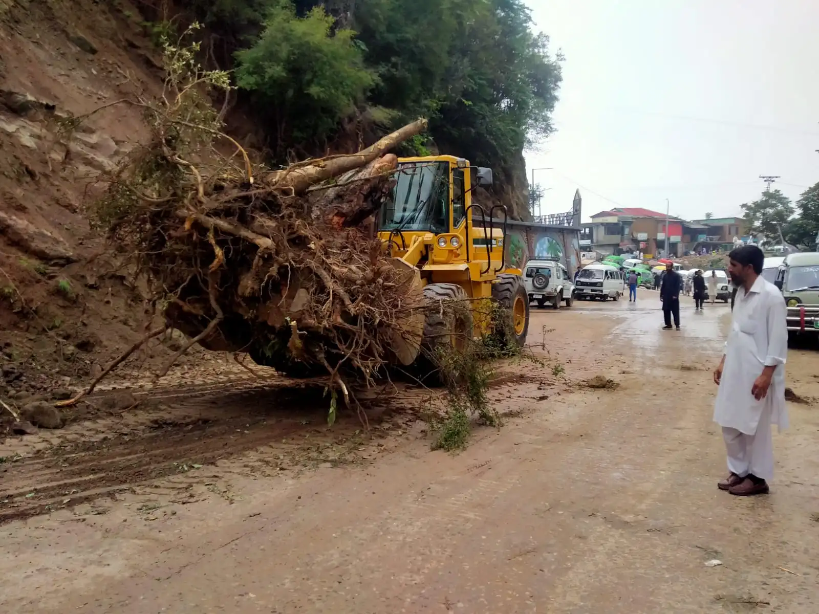 Waterlogged road in Murree.